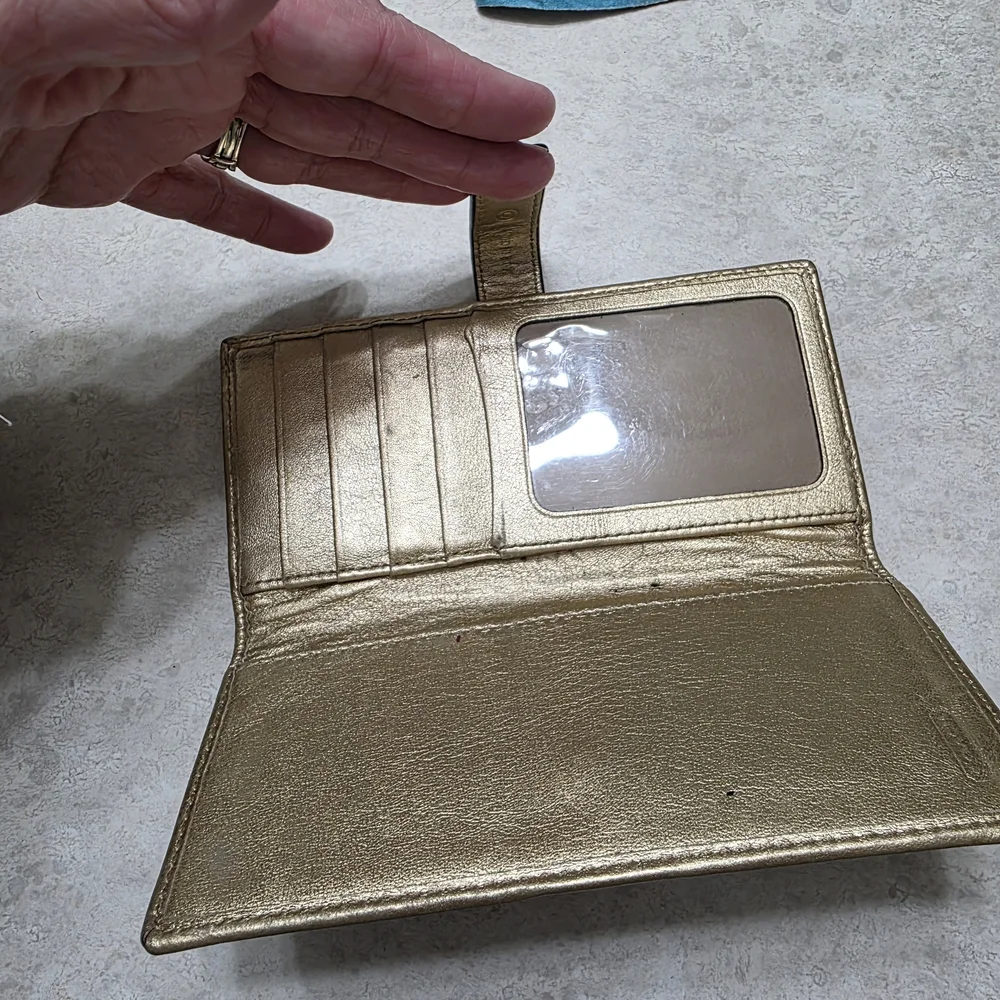 Coach Signature Canvas Continental Wallet in Brown/Gold - Picture 3 of 3